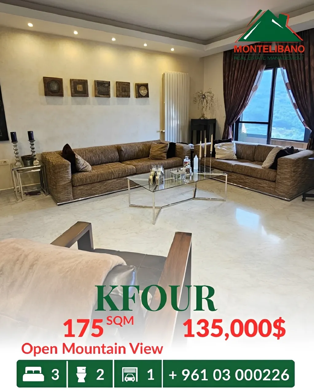 Apartment for sale in Kfour