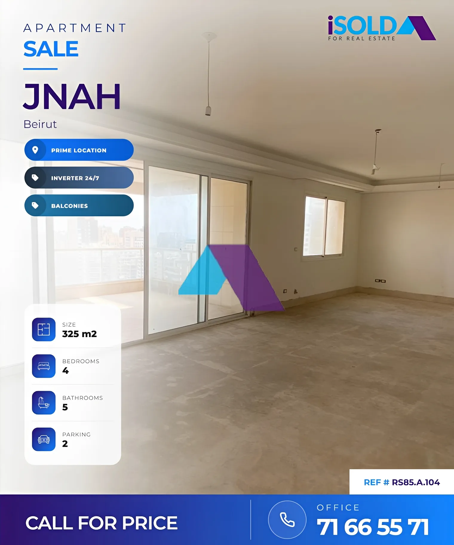 Apartment for sale in Jnah