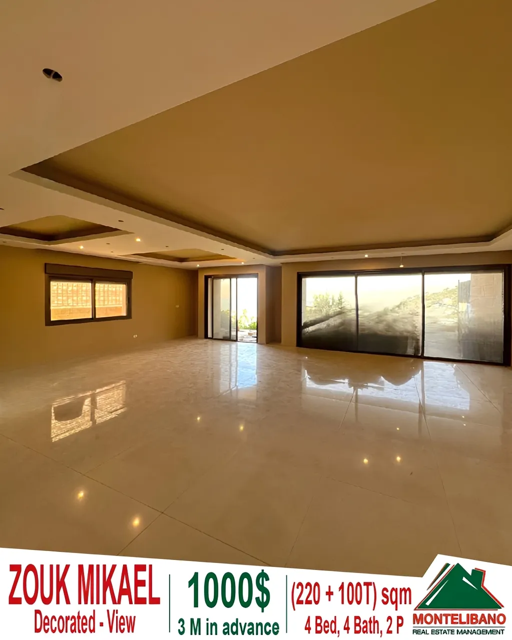 Apartment for rent in Zouk Mikael, Lebanon - 4 bed, 4 bath