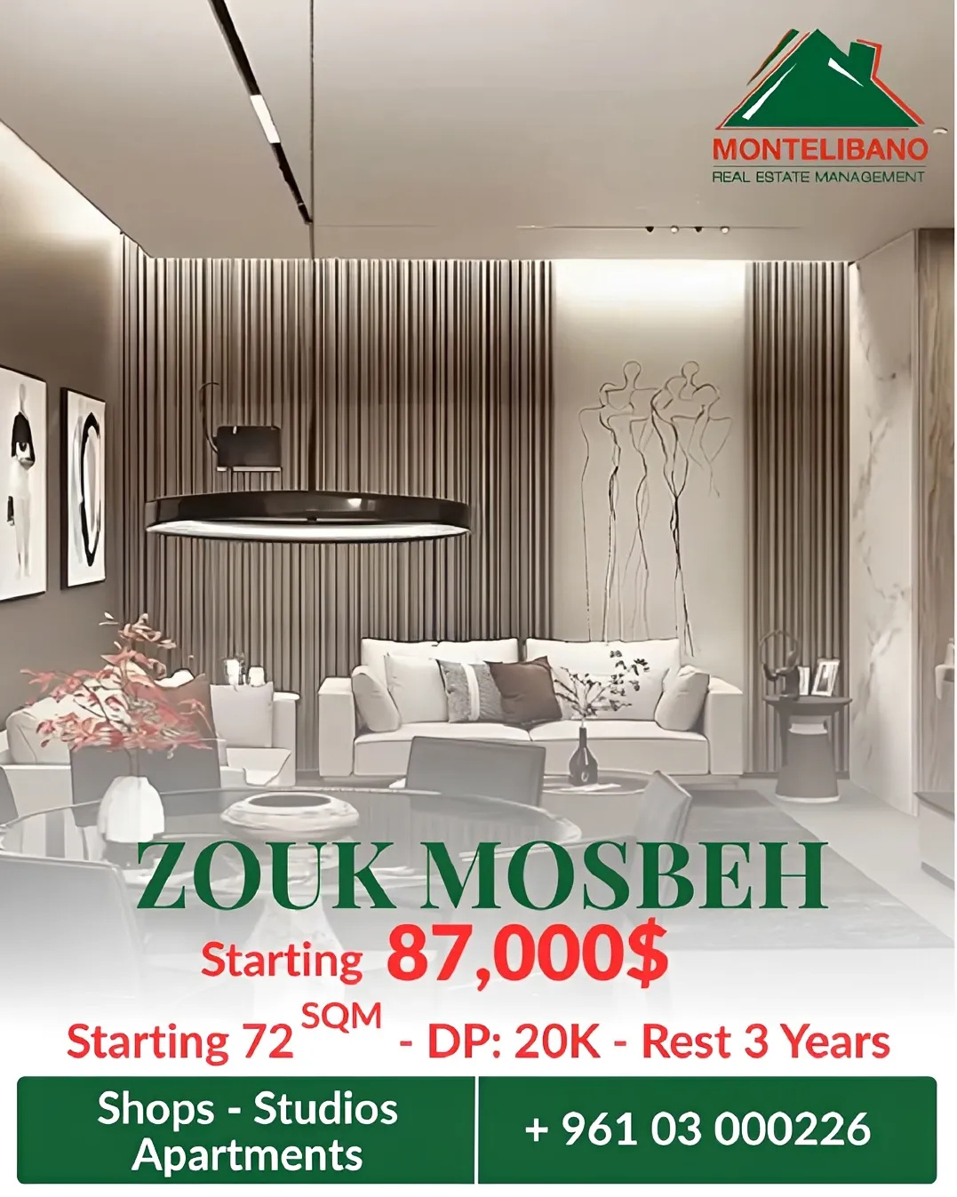 Apartment for sale in Zouk Mosbeh, Lebanon