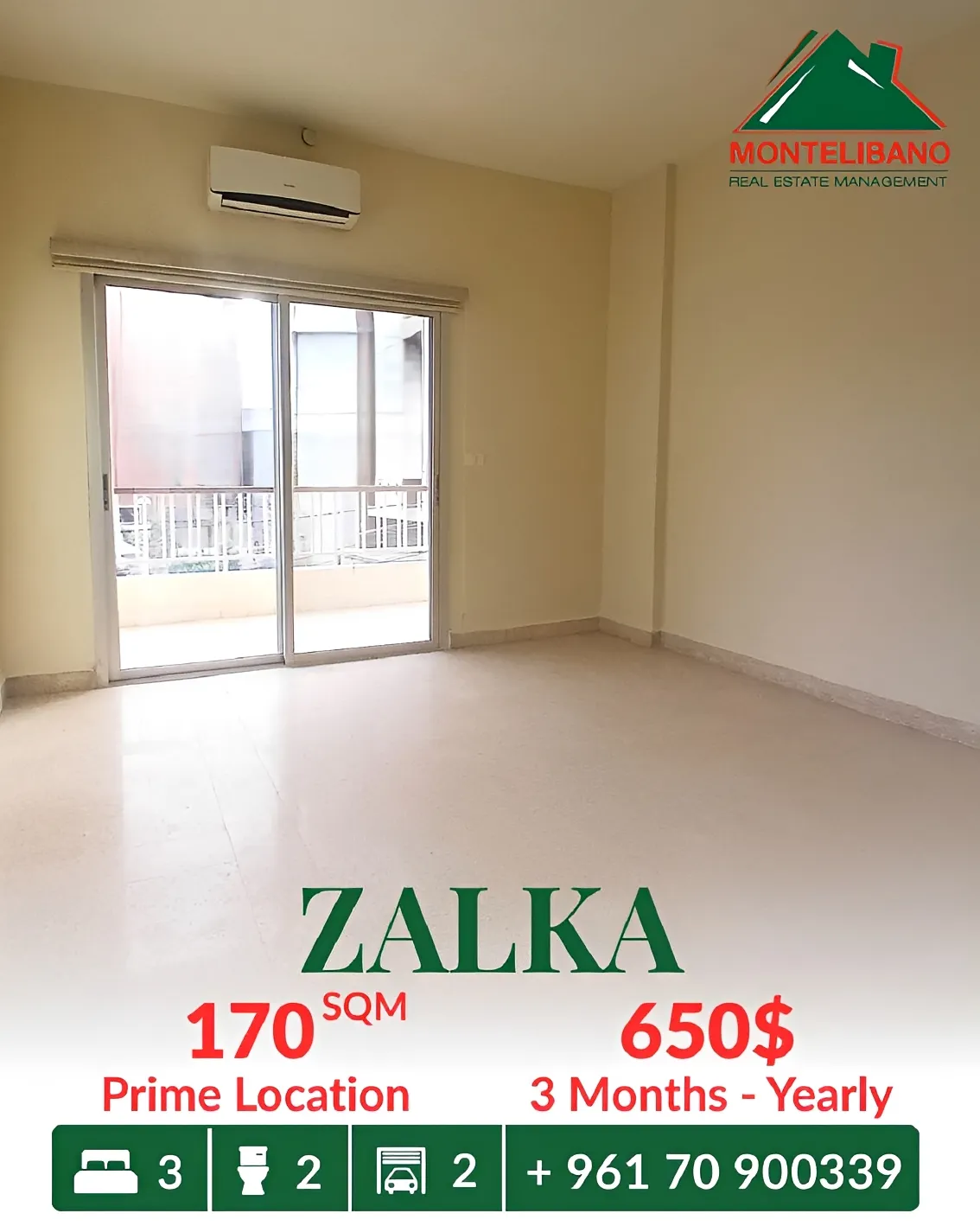Apartment for rent in Zalqa, Lebanon