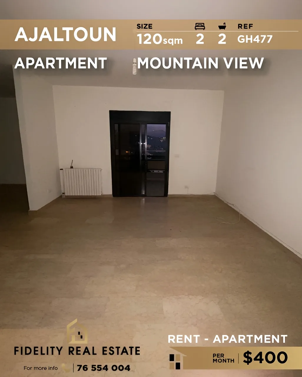 Apartment for rent in Ajaltoun, Lebanon - 2 bed, 2 bath