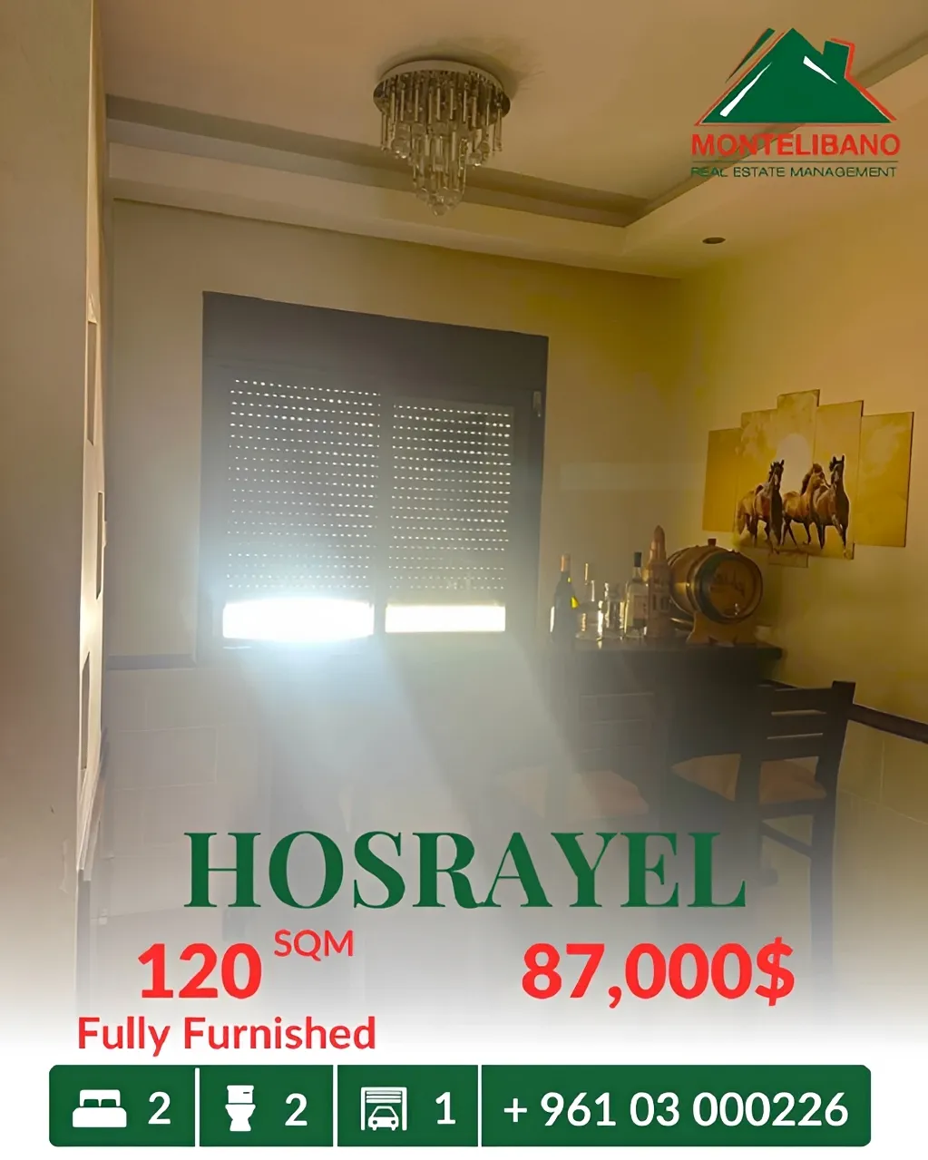 Apartment for sale in Hosrayel, Lebanon - 2 bed, 2 bath
