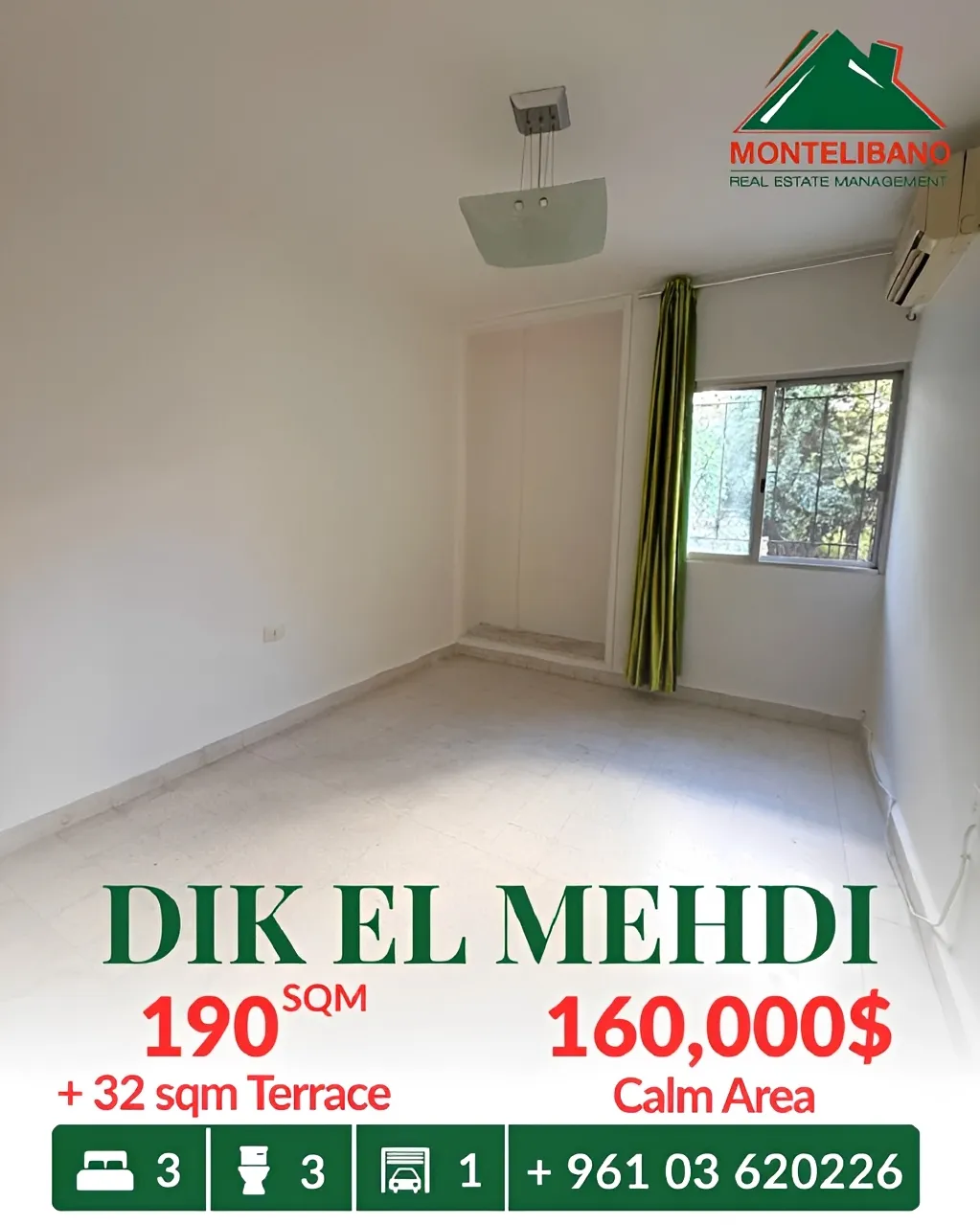 Apartment for sale in Dik El Mehdi, Lebanon