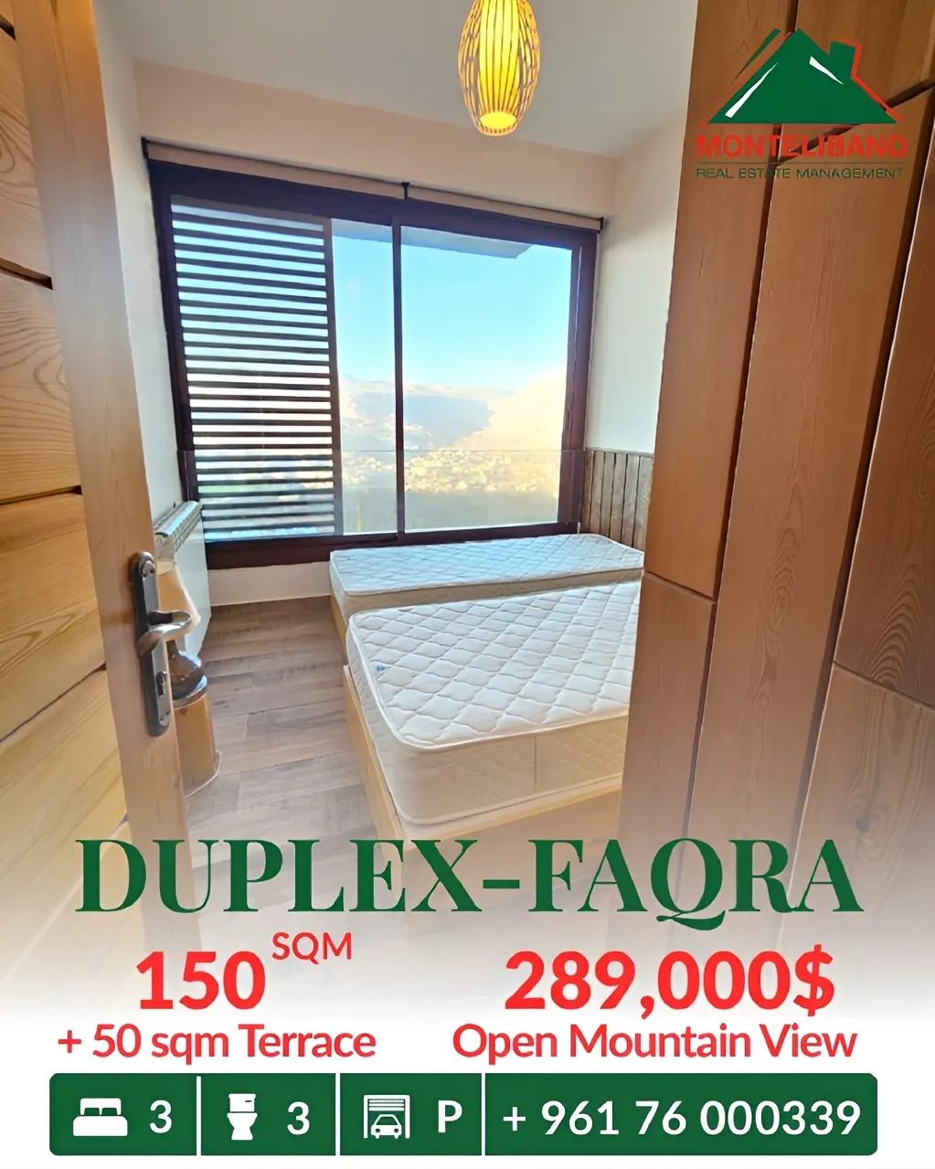 Duplex for sale in Faqra, Lebanon