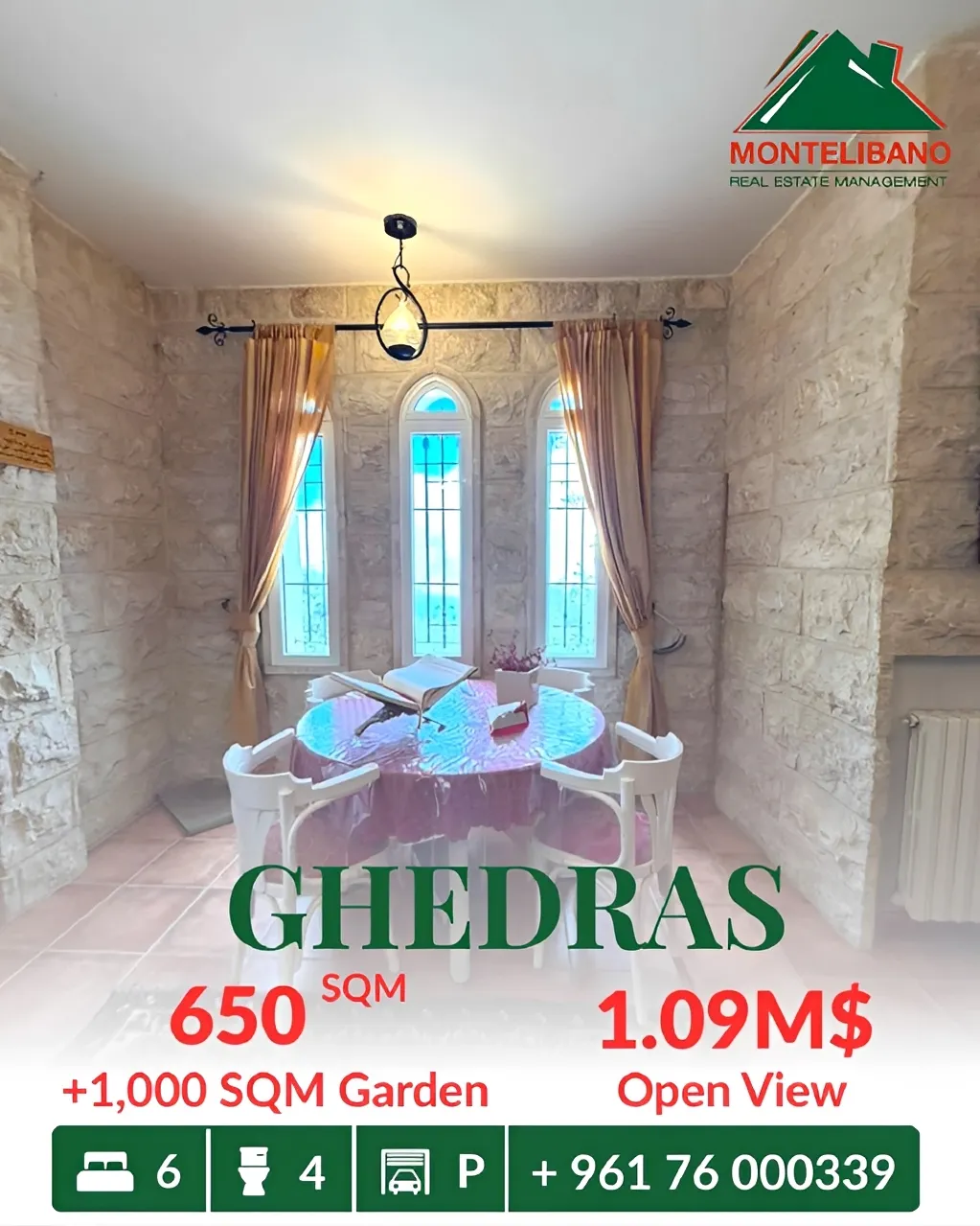Apartment for sale in Ghadras, Lebanon