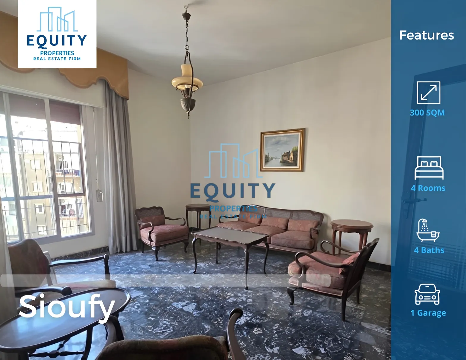 Apartment for sale in Achrafieh, Beirut, Lebanon - 4 bed, 4 bath