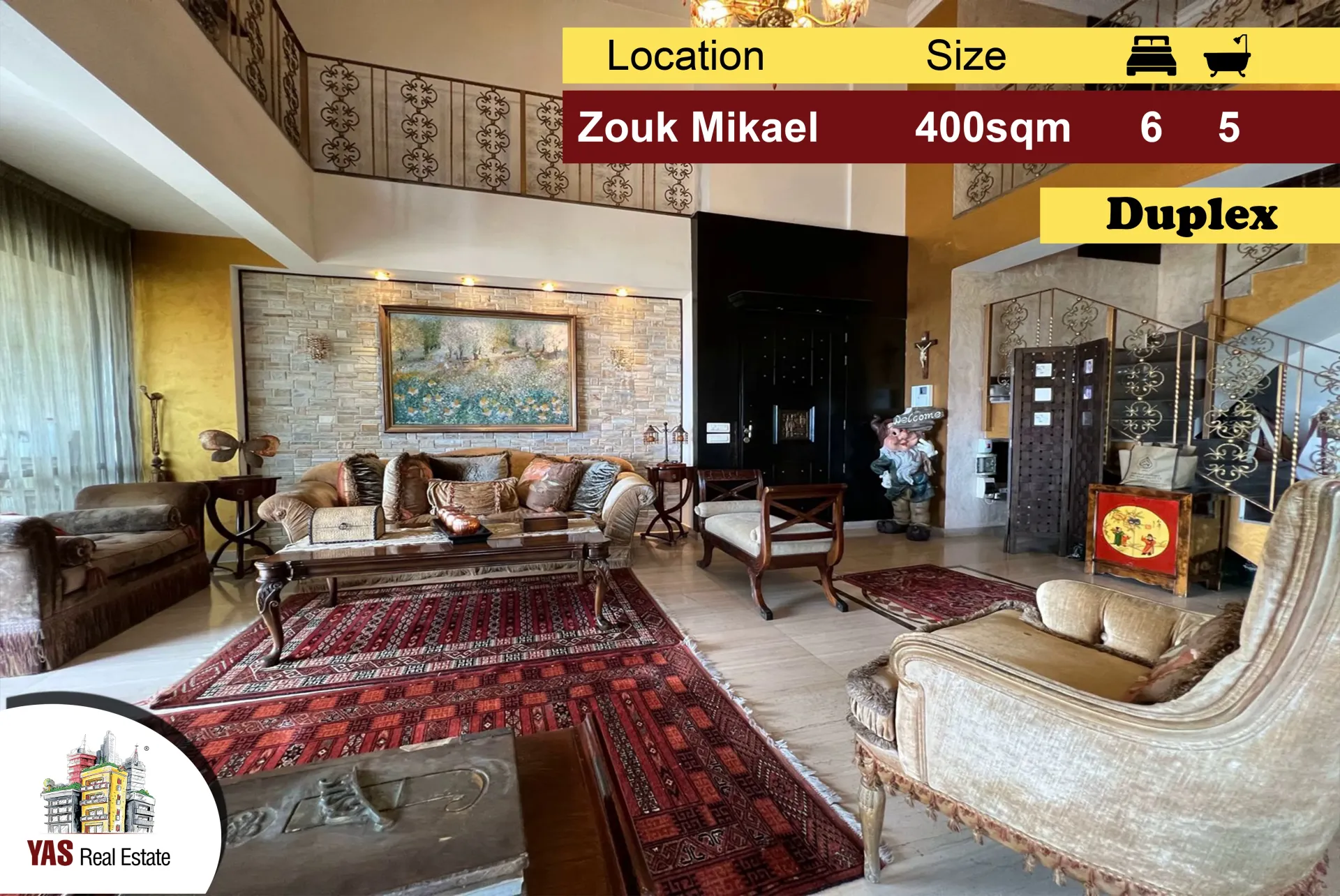 Apartment for Sale in Zouk Mikael - 6 bed, 5 bath