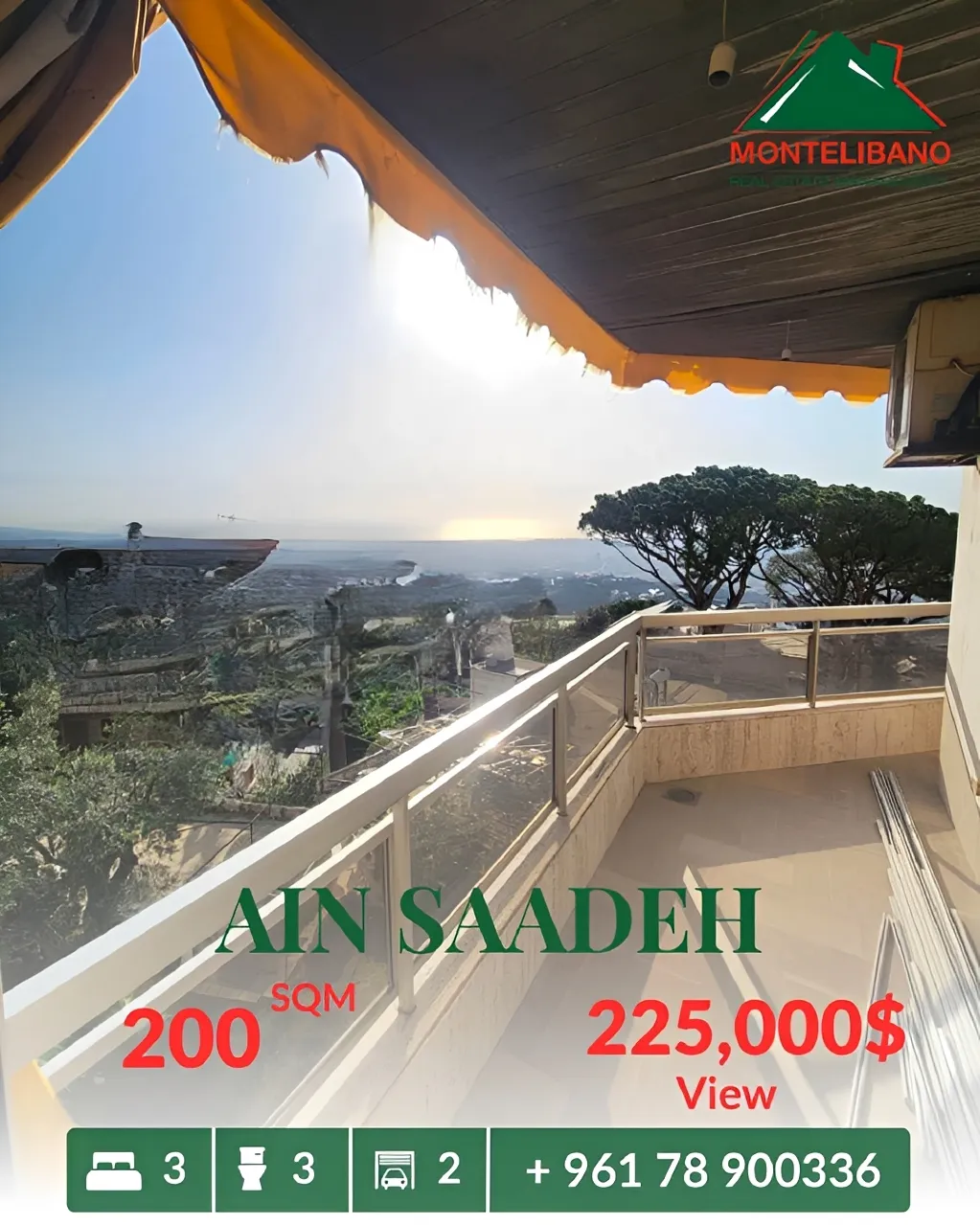 Apartment for sale in Ain Saadeh, Lebanon