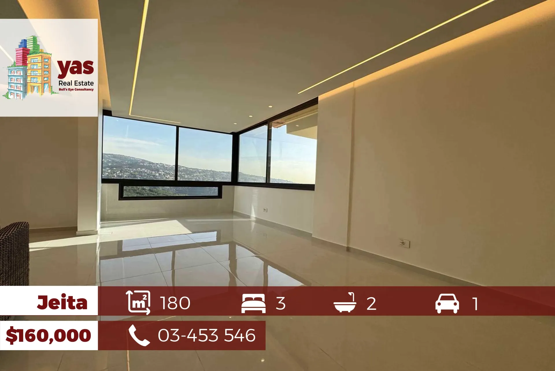 Apartment for Sale in Jeita - 3 bed, 2 bath