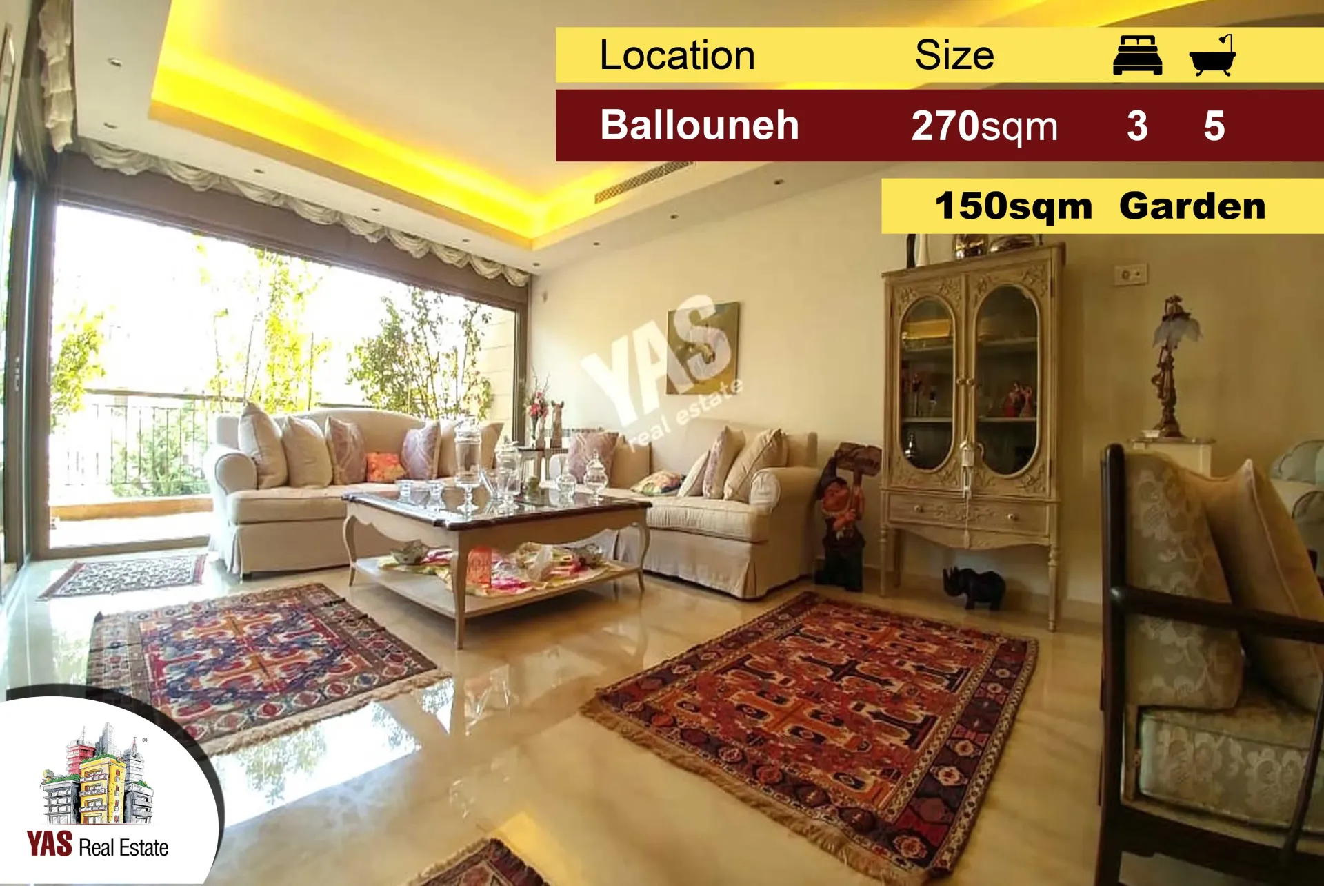 Apartment for Sale in Ballouneh - 3 bed, 5 bath