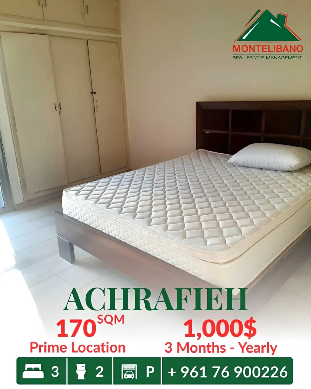 Apartment for rent in Achrafieh