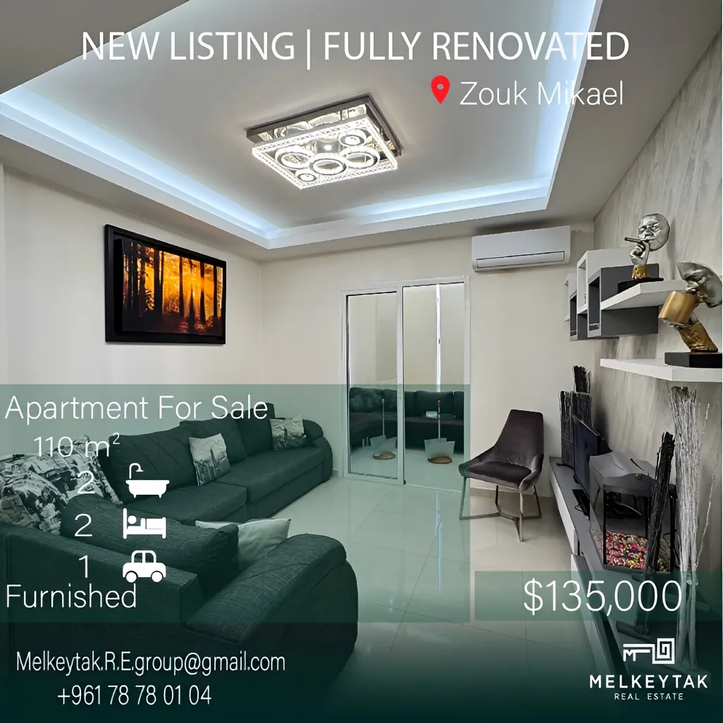 Apartment for sale in Zouk Mikael