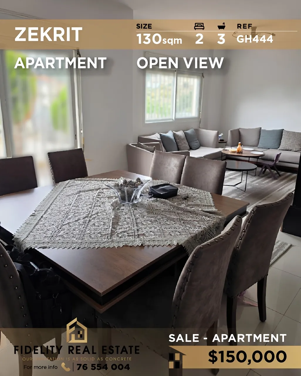 Apartment for sale in Zikrit, Lebanon