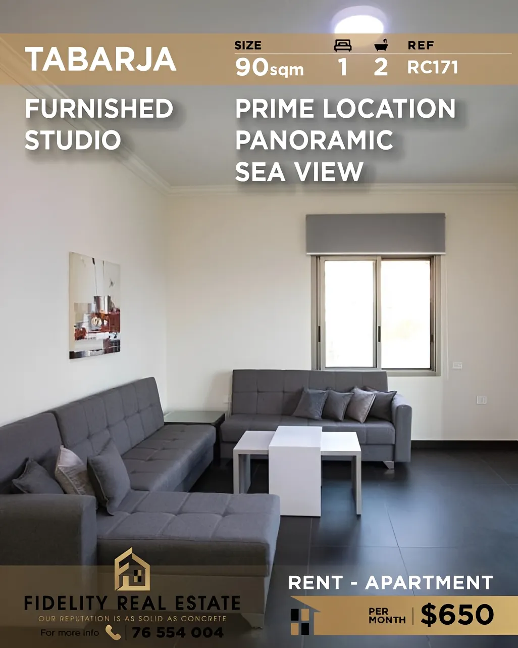 Studio for rent in Tabarja, Lebanon - 1 bed, 2 bath