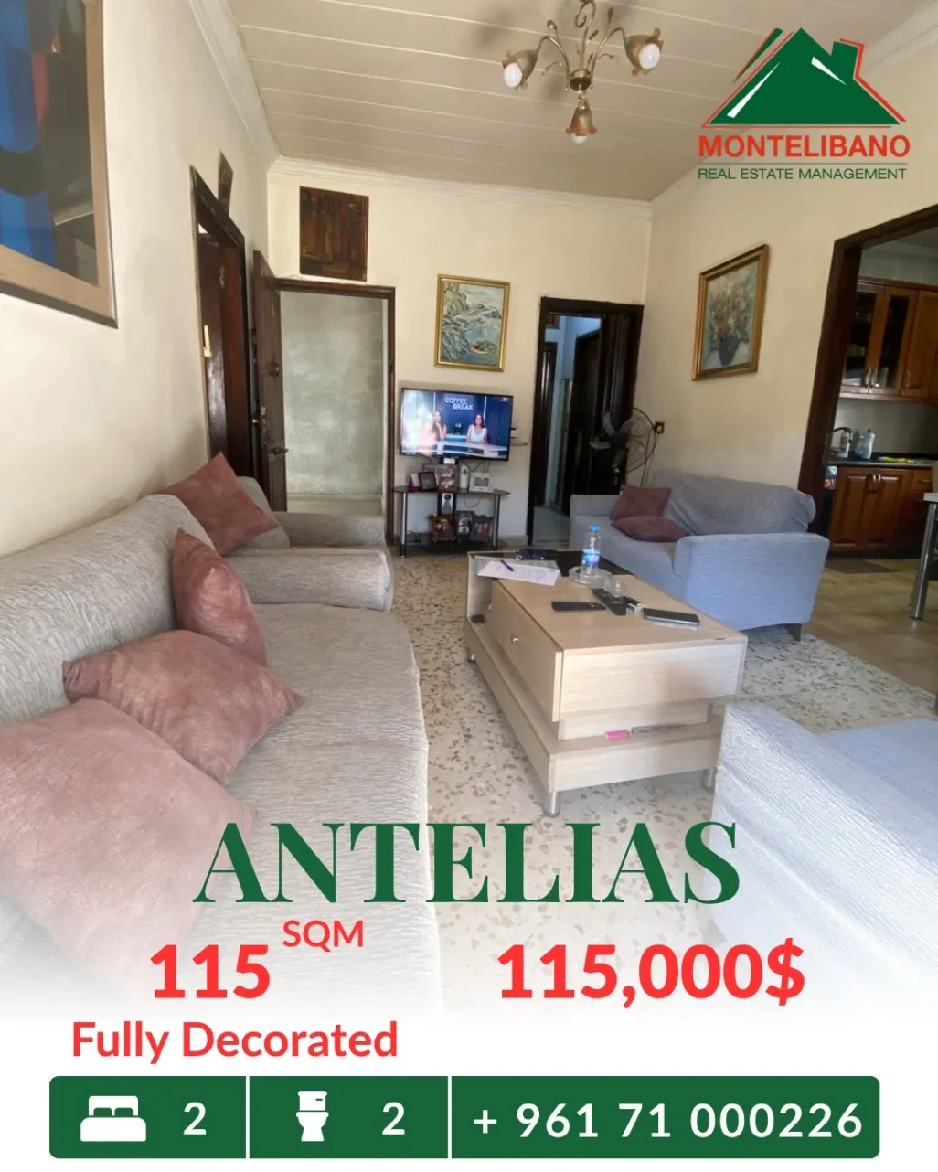 Apartment for sale in Antelias, Lebanon
