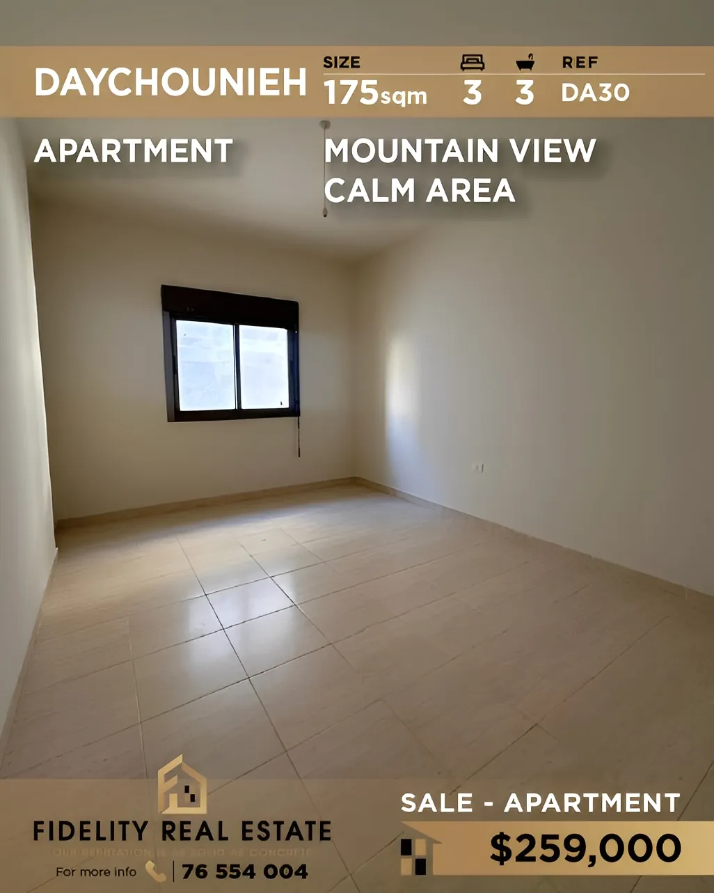 Apartment for sale in Daychounieh, Lebanon - 3 bed, 3 bath