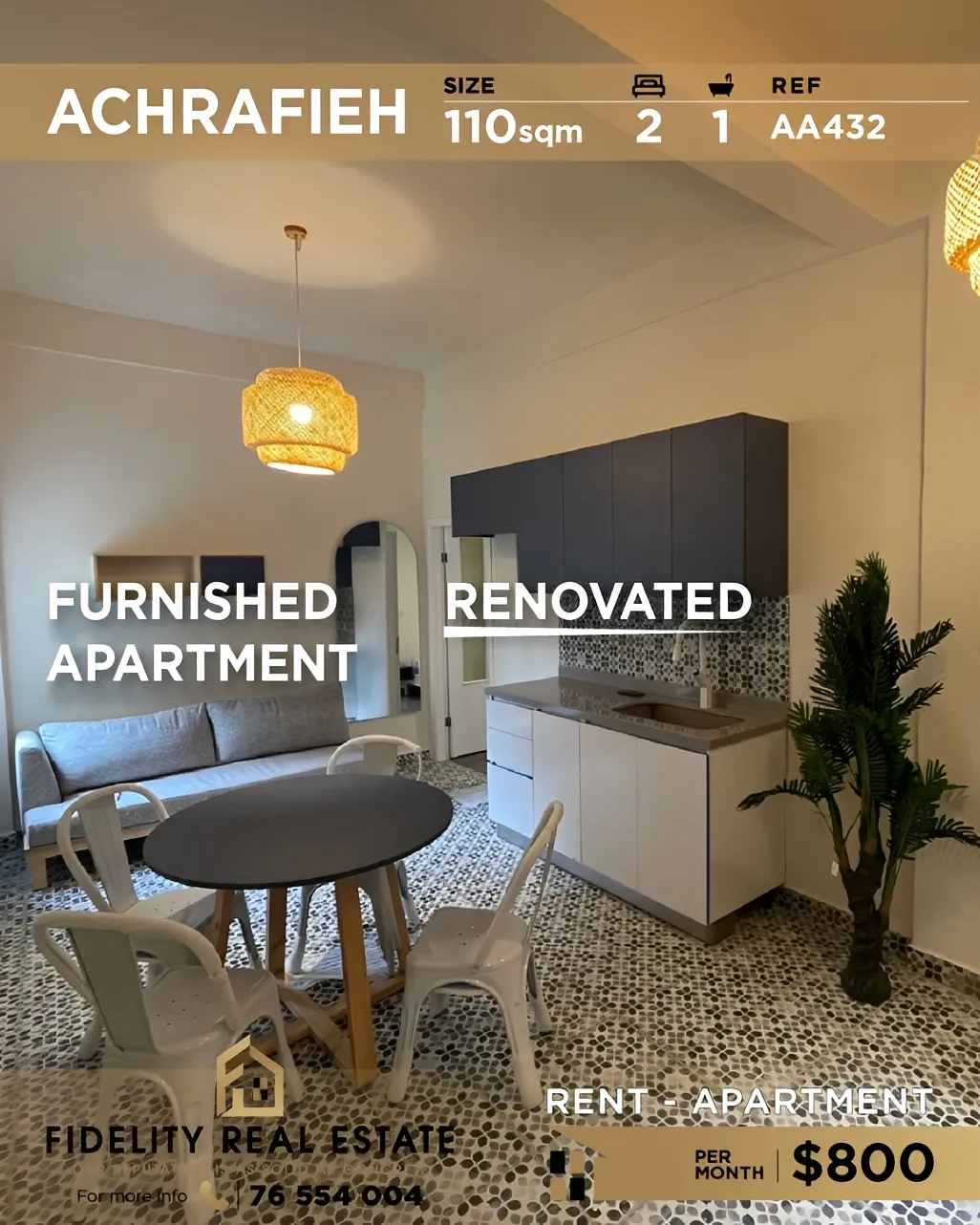 Apartment for rent in Achrafieh, Beirut, Lebanon