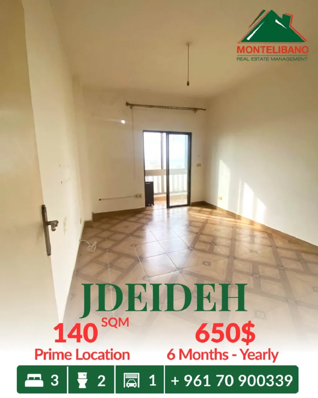 Apartment for rent in Jdeideh, Lebanon