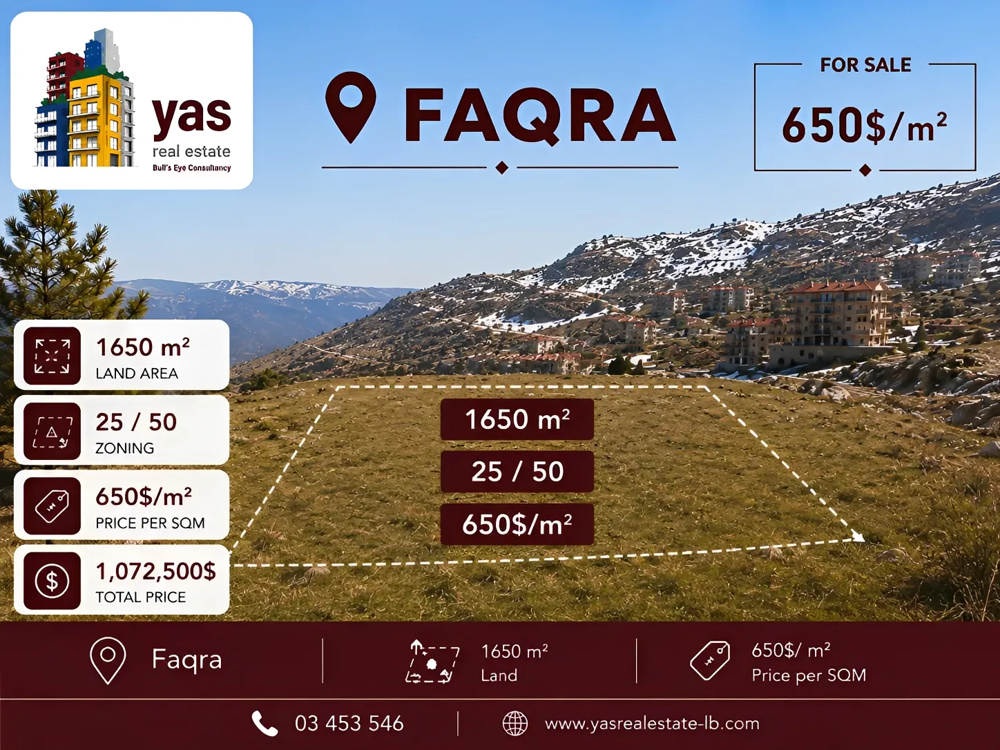 Land for Sale in Faqra