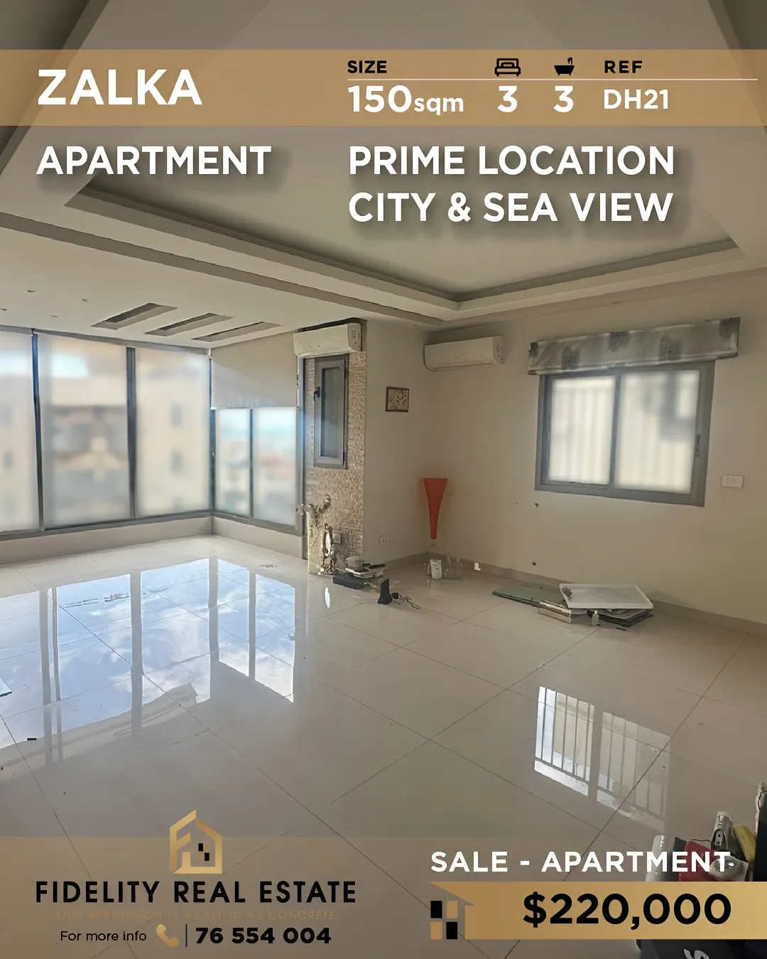 Apartment for sale in Zalqa, Lebanon - 3 bed, 3 bath