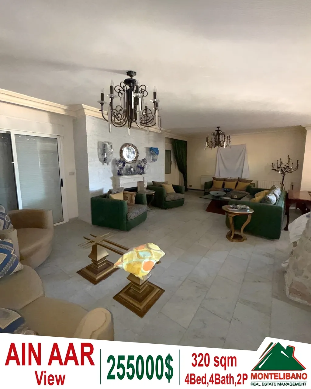 Apartment for sale in Ain Aar, Lebanon - 4 bed, 4 bath