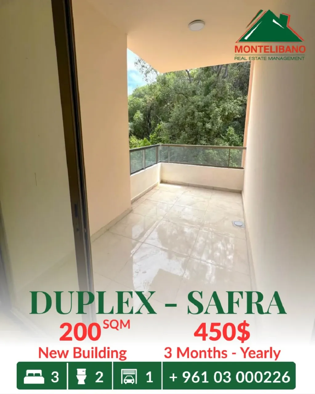 Apartment for rent in Safra, Lebanon