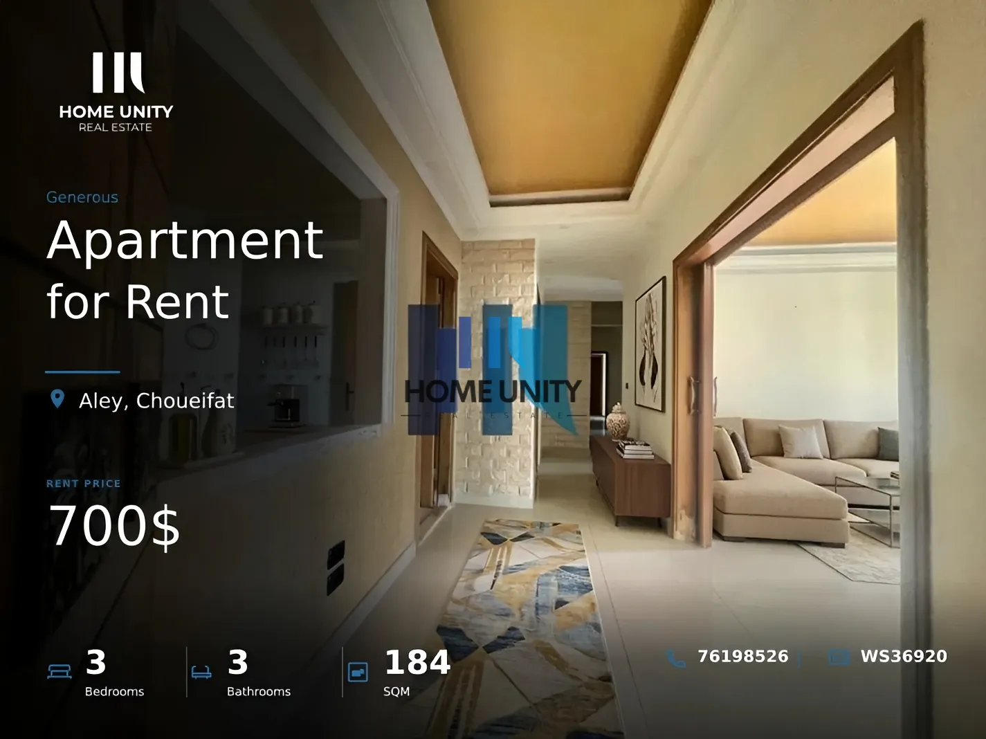 Apartment for rent in Chouaifet El Aamroussieh