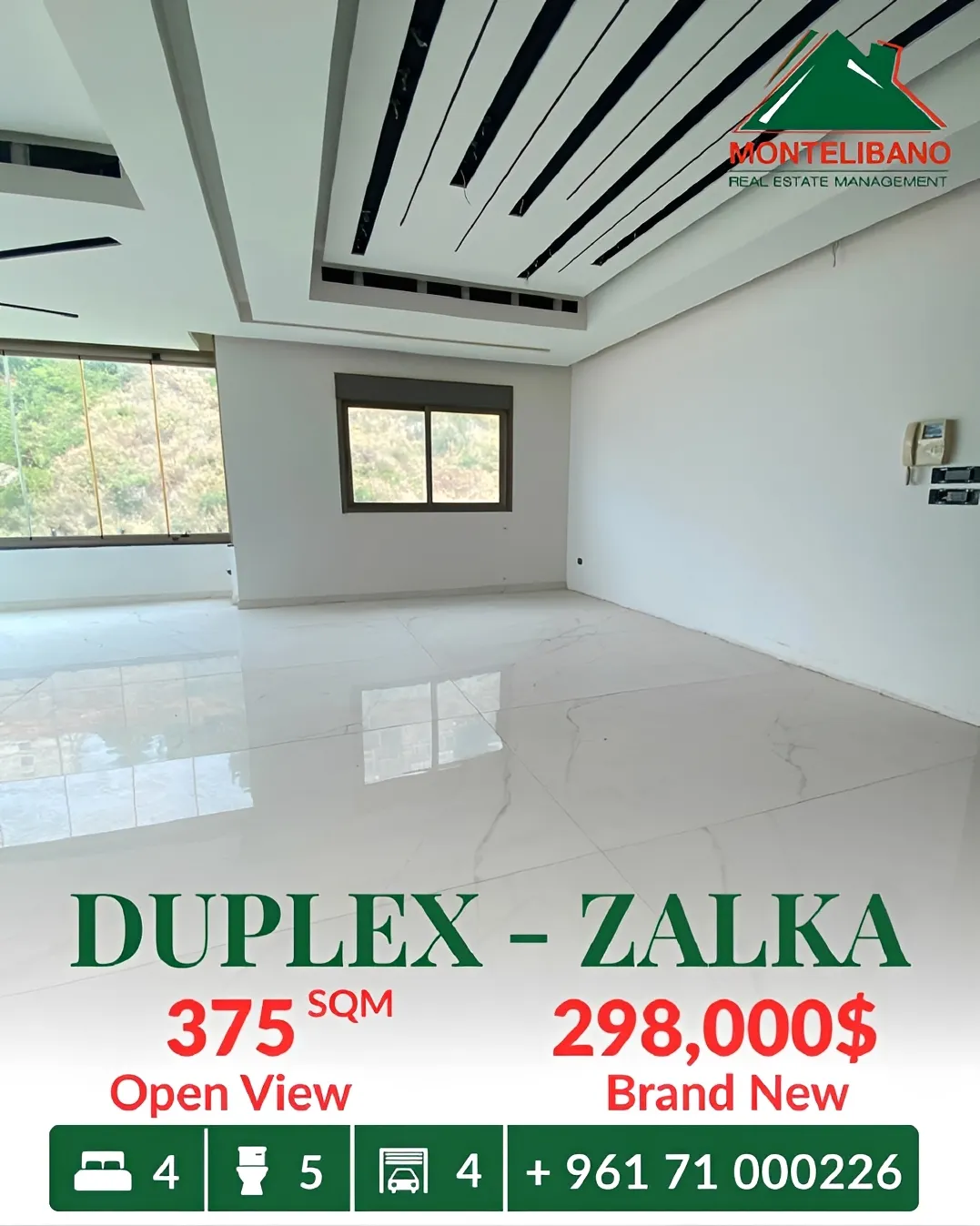 Duplex for sale in Zalqa, Lebanon - 4 bed, 5 bath