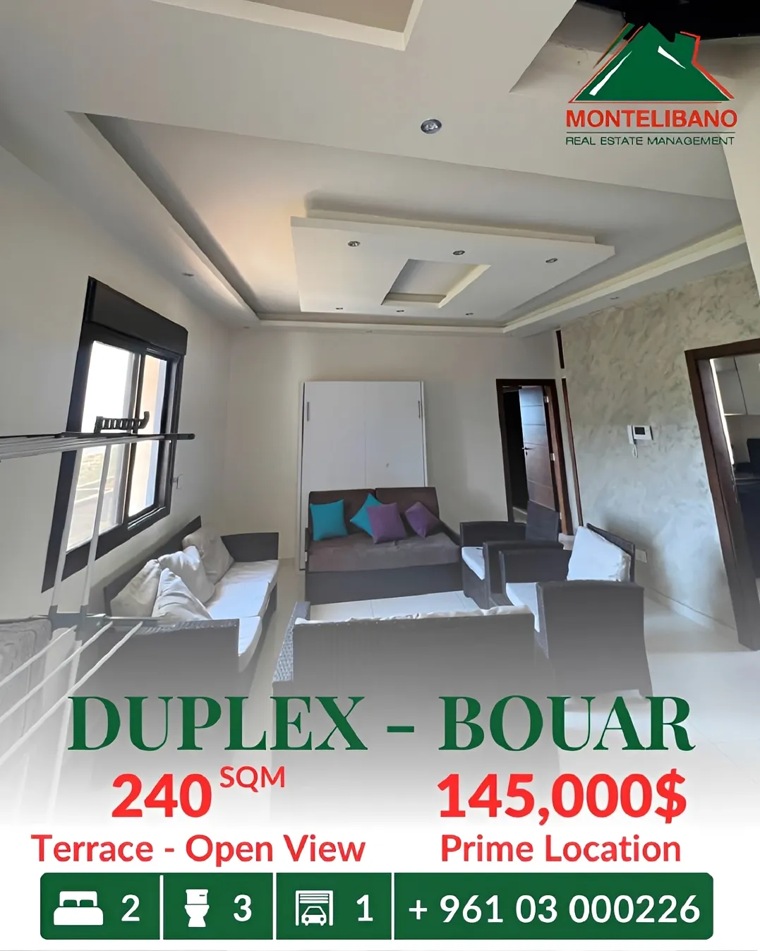 Duplex for sale in Bouar, Lebanon