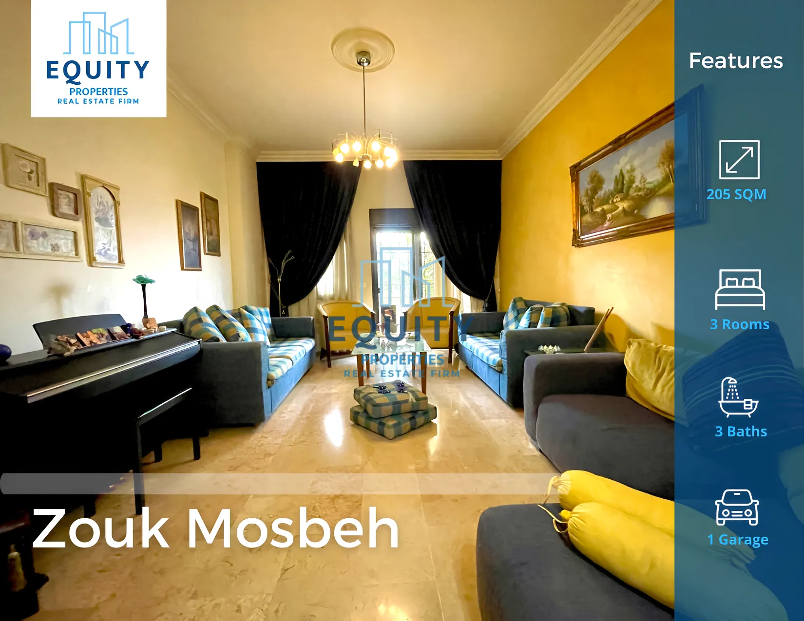Apartment for Sale in Zouk Mosbeh - 3 bed, 3 bath