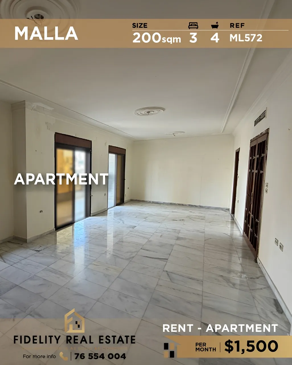 Apartment for rent in El Malla, Beirut, Lebanon