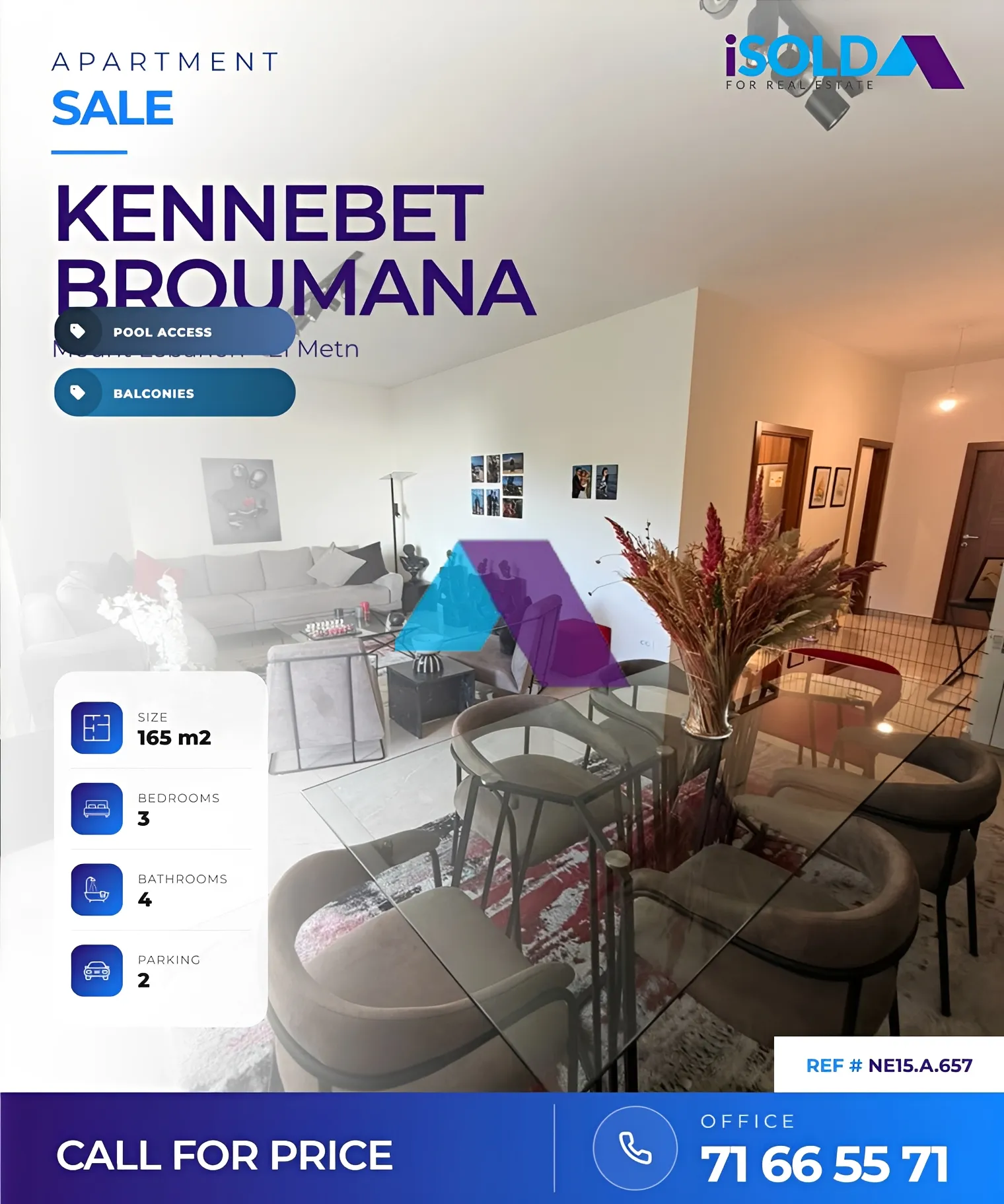 Apartment for sale in Qennabet Broummana