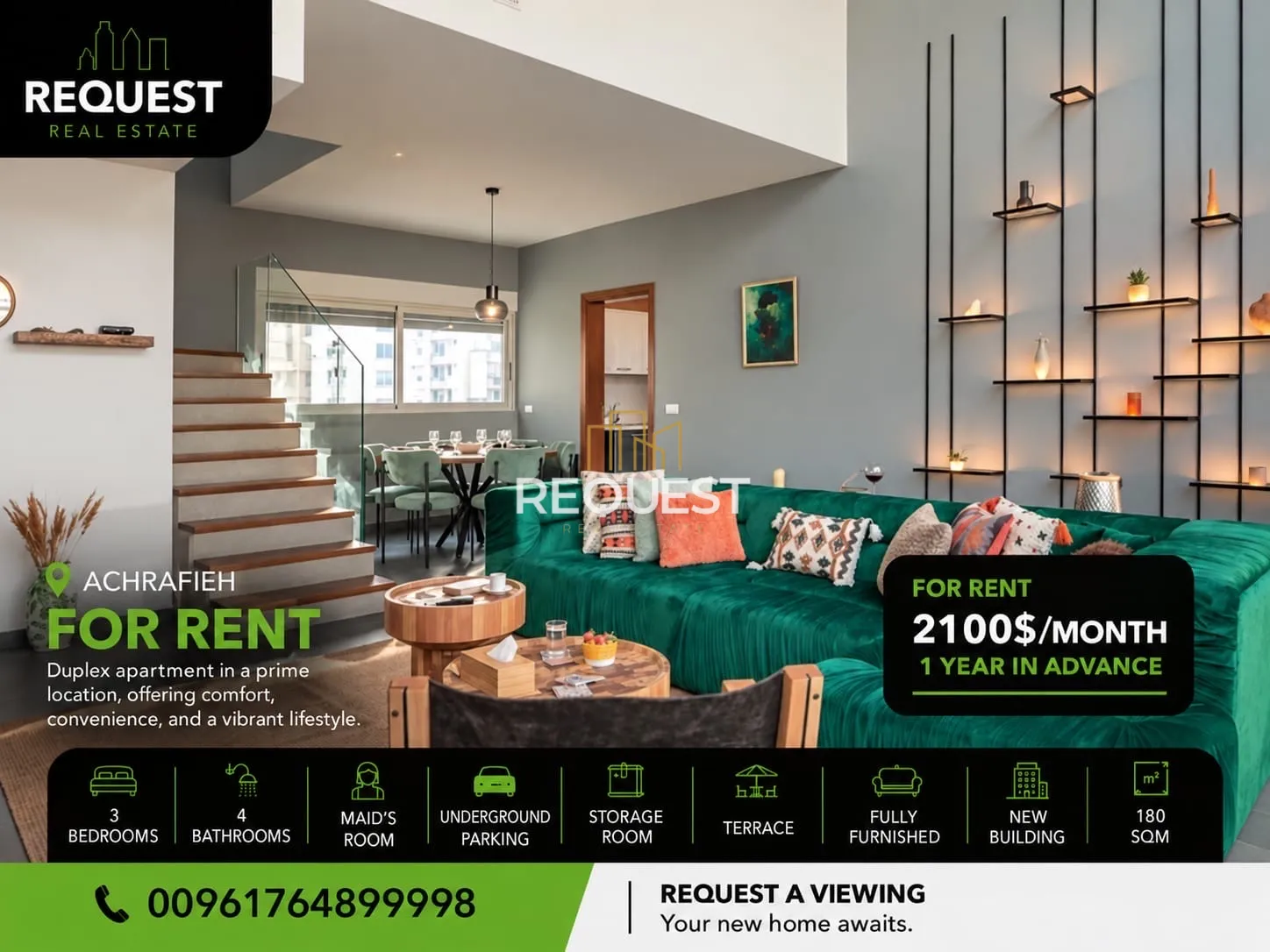 Duplex for rent in Achrafieh, beirut, lebanon
