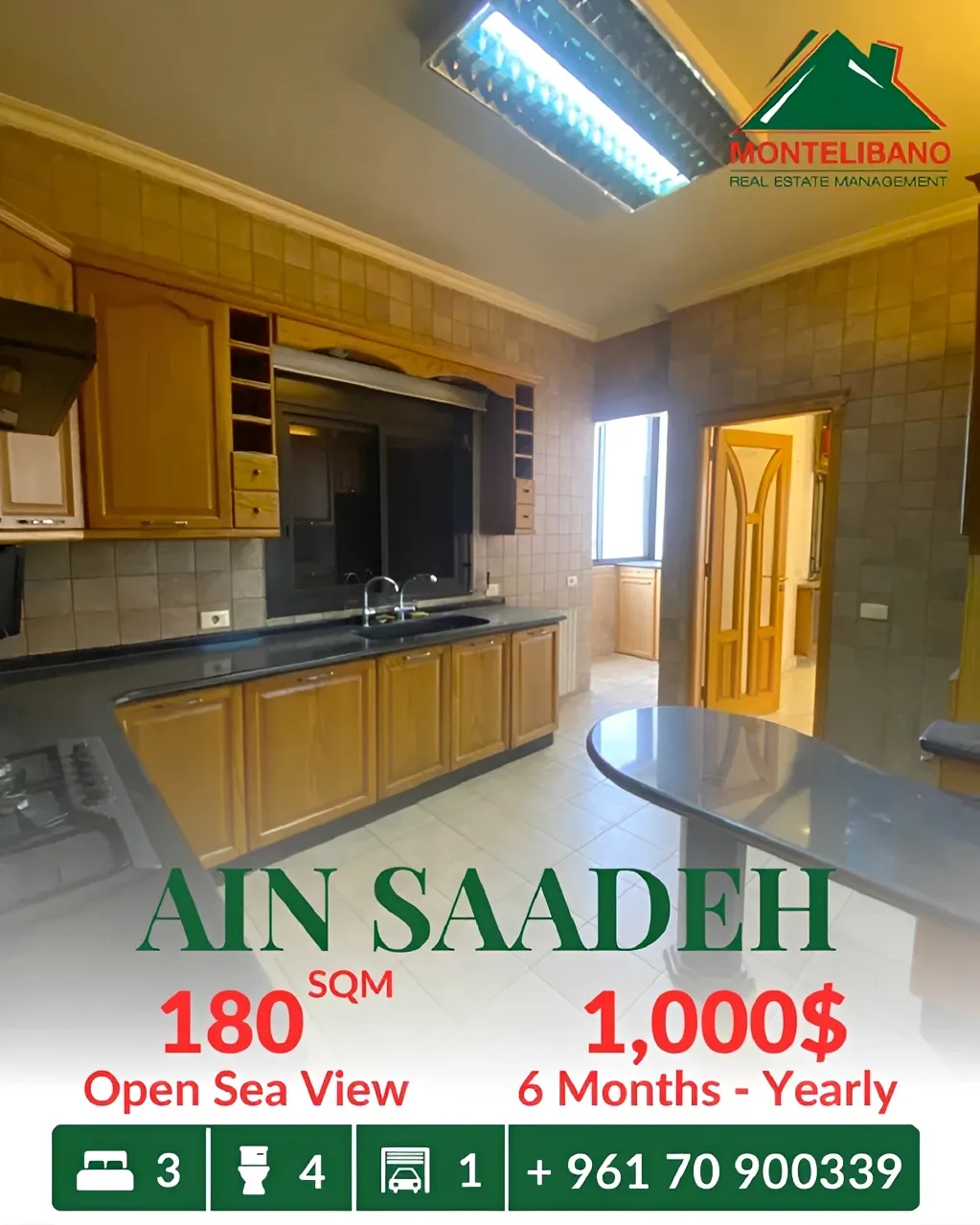 Apartment for rent in Ain Saadeh, Lebanon