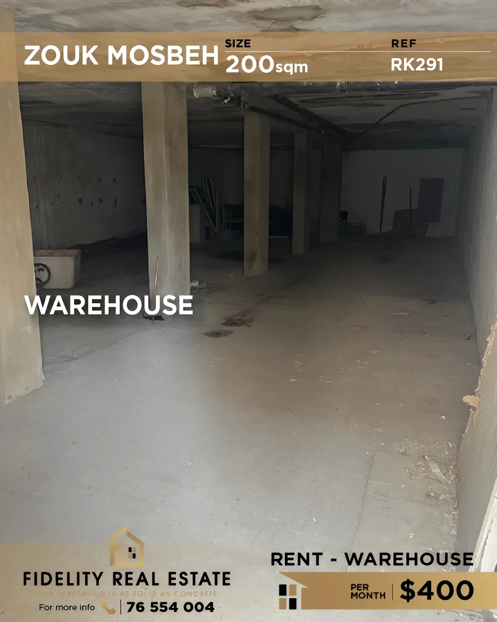 Warehouse for rent in Zouk Mosbeh, Lebanon