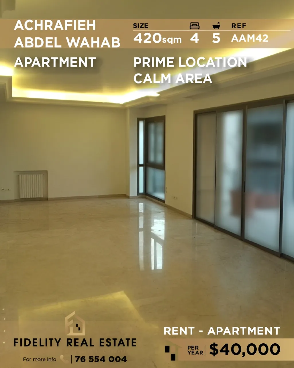 Apartment for Rent in Caree d'or, Achrafieh - 4 bed, 5 bath