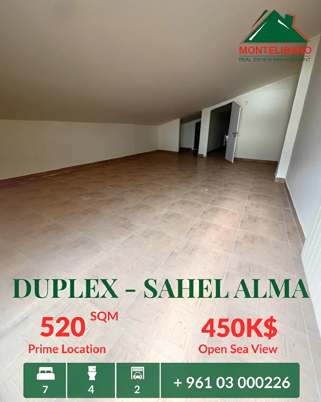 Duplex for sale in Sahel Alma, Lebanon