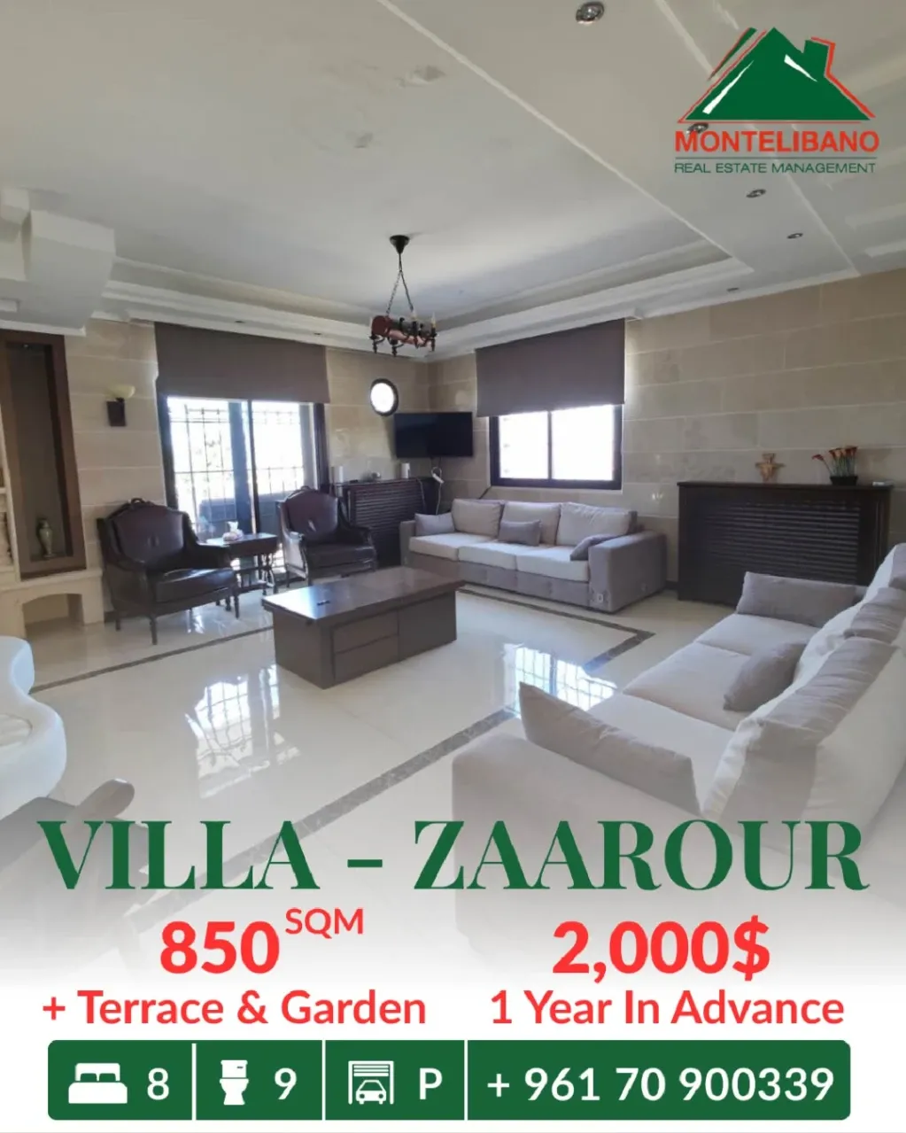 Villa for rent in Zaarour, Lebanon, Lebanon