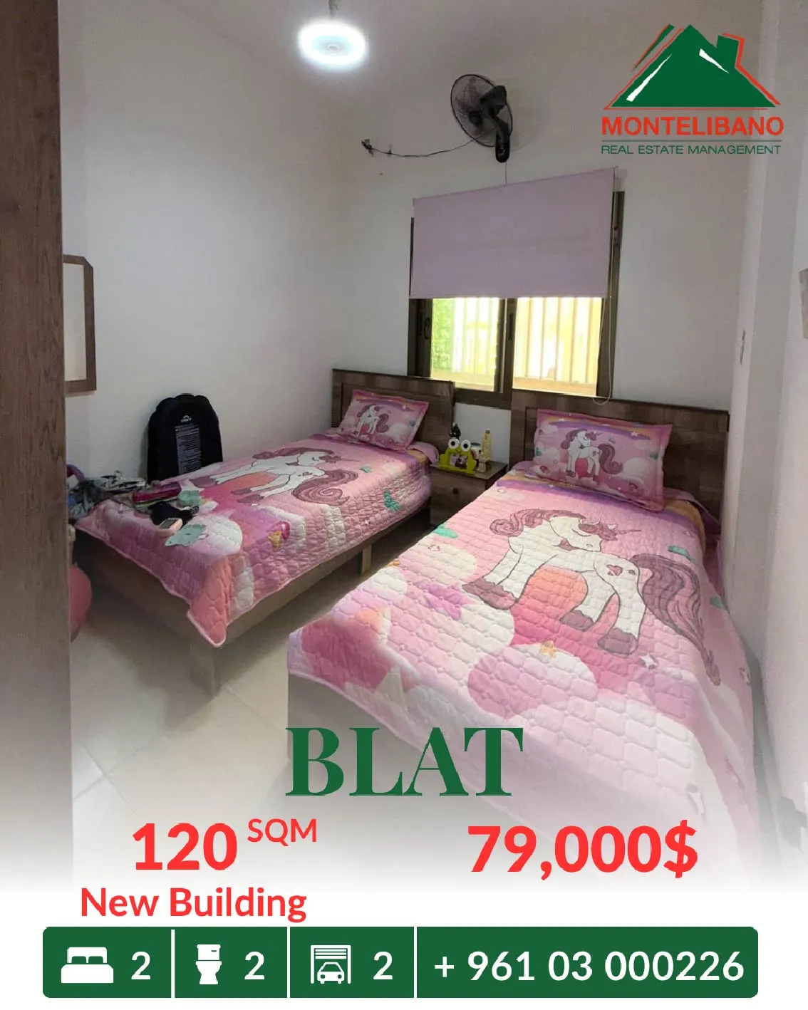 Apartment for sale in Blat, Lebanon