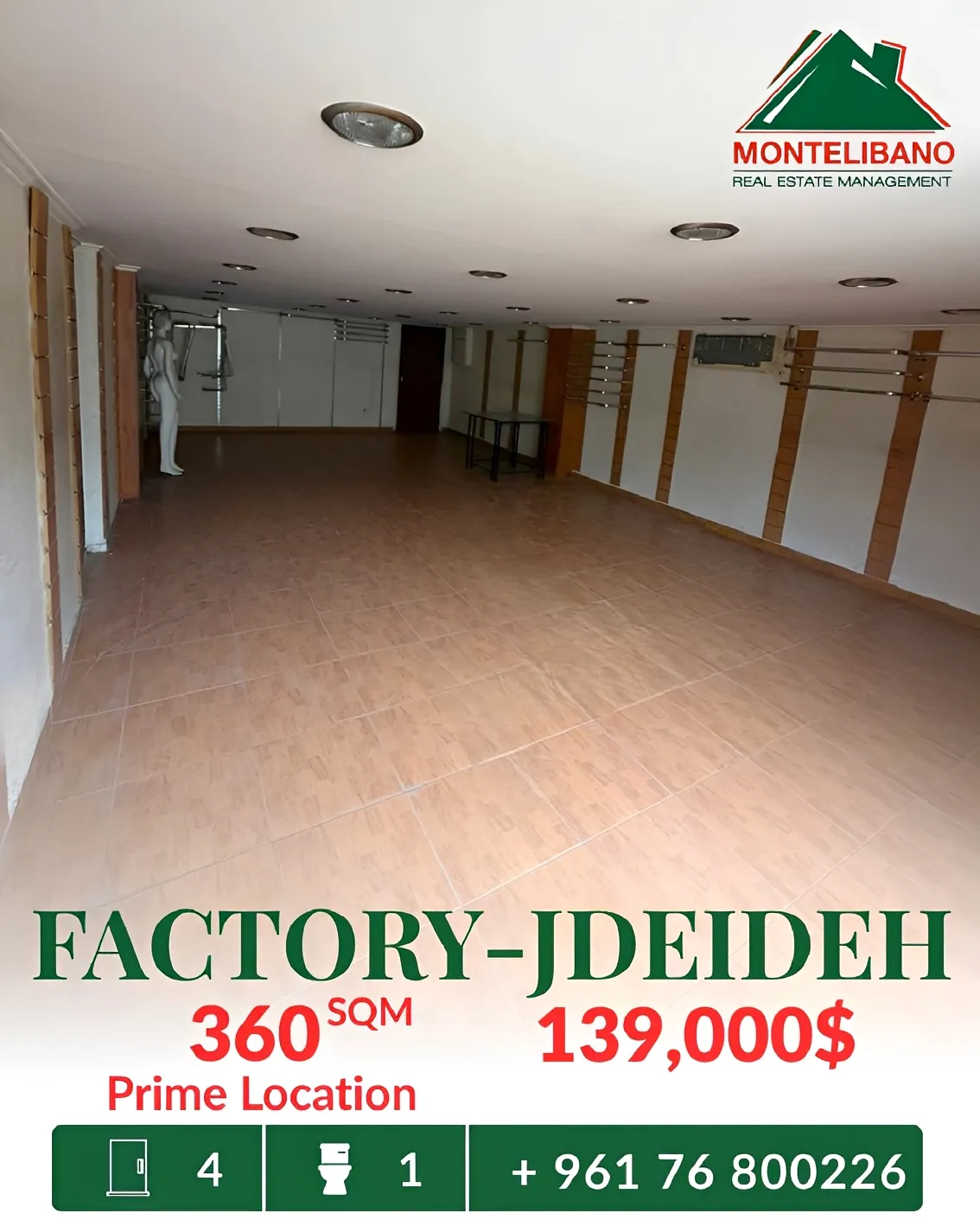 Warehouse for sale in Jdeideh, Lebanon