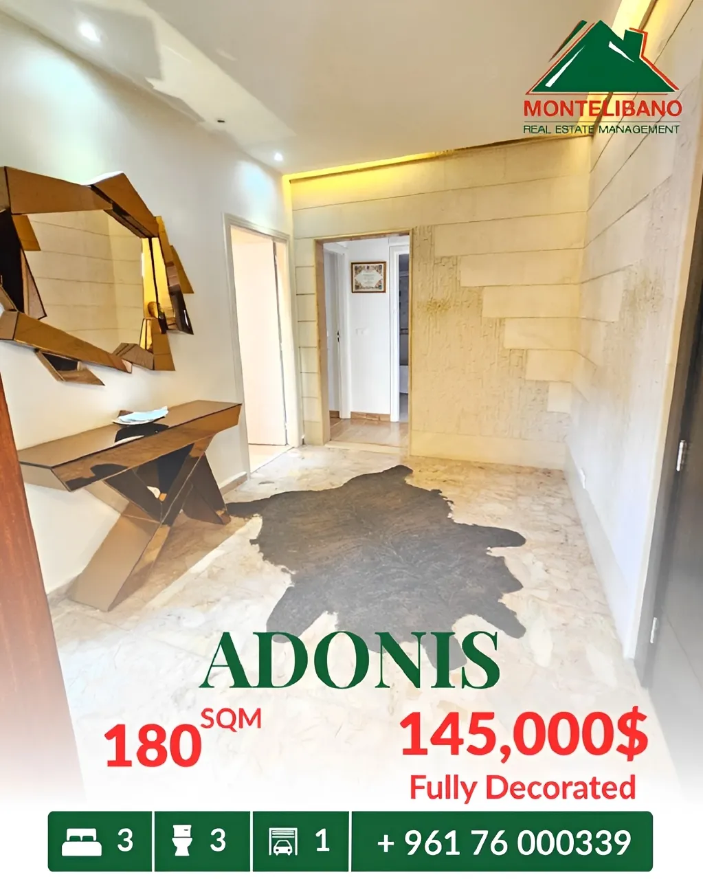 Apartment for sale in Adonis, Lebanon - 3 bed, 3 bath