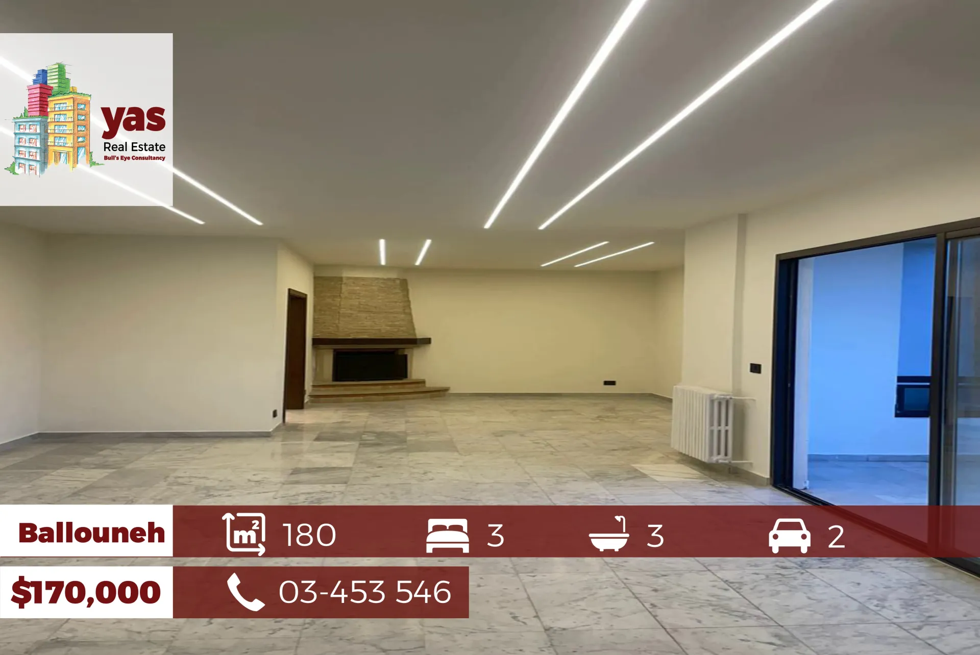 Apartment for Sale in Ballouneh - 3 bed, 3 bath