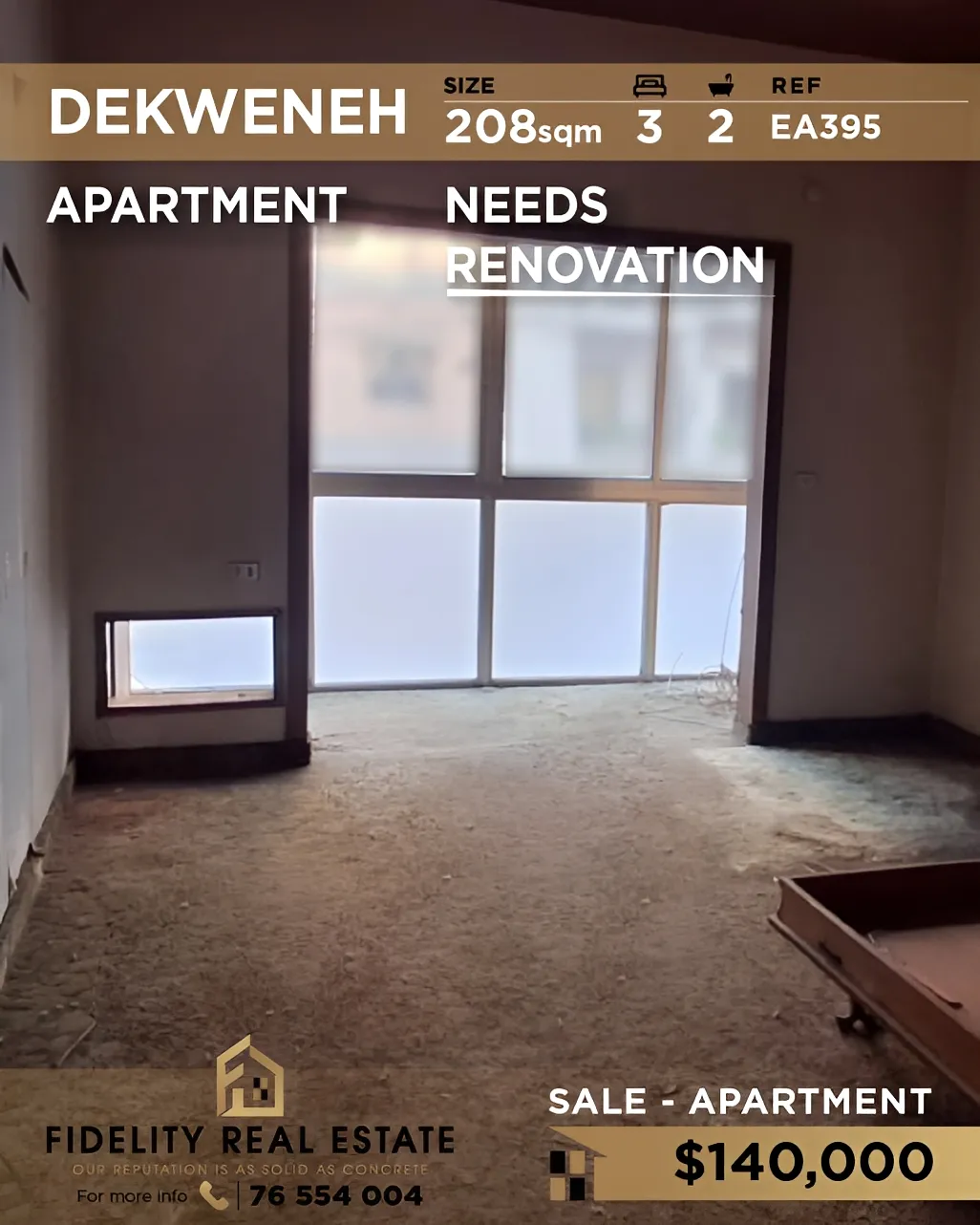 Apartment for sale in Dekwaneh