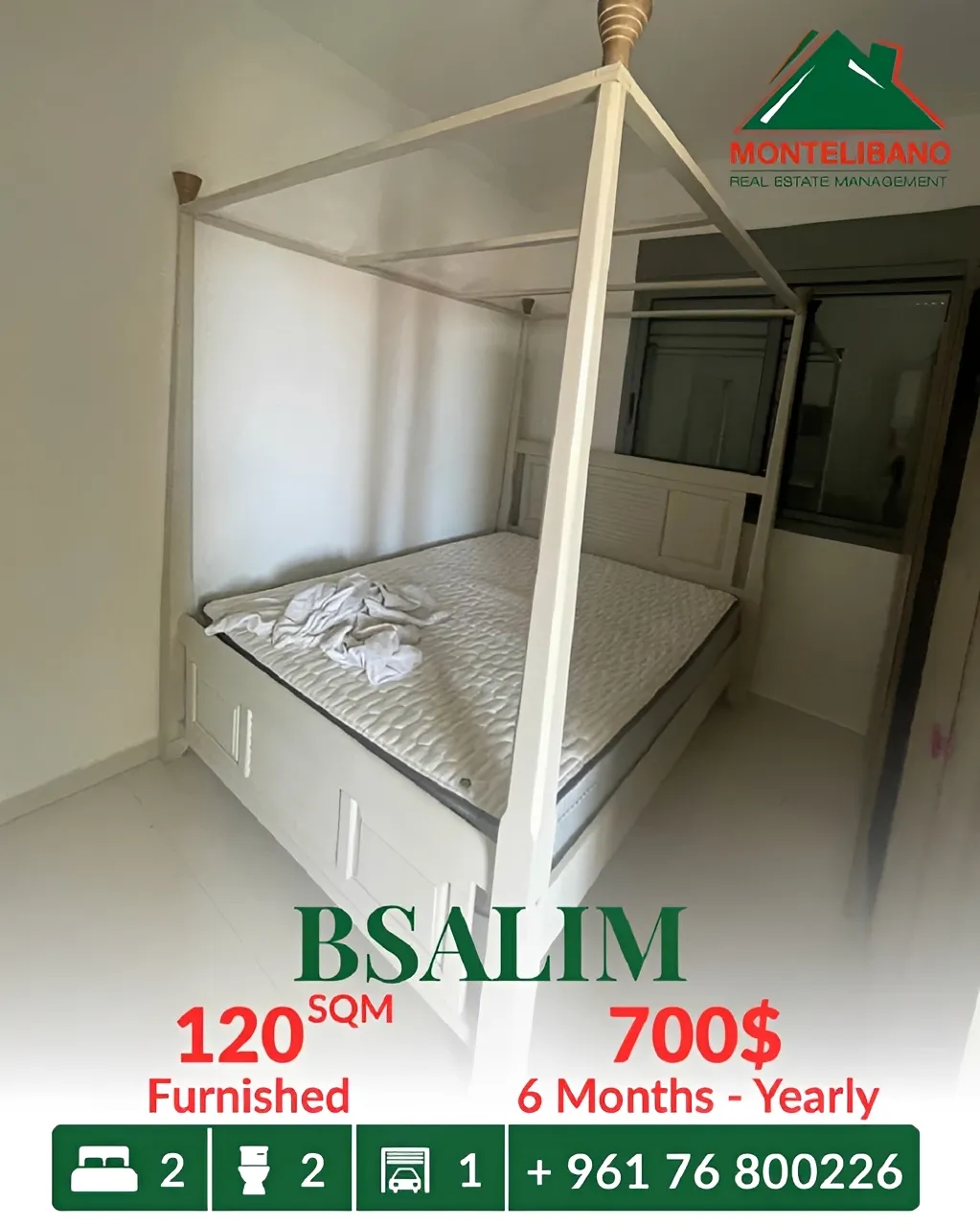 Apartment for rent in Bsalim