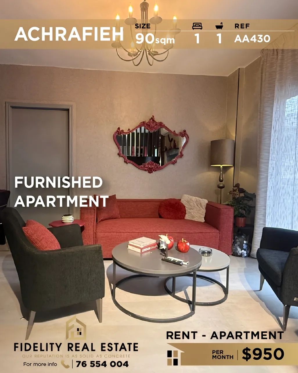 Apartment for rent in Achrafieh, Beirut, Lebanon