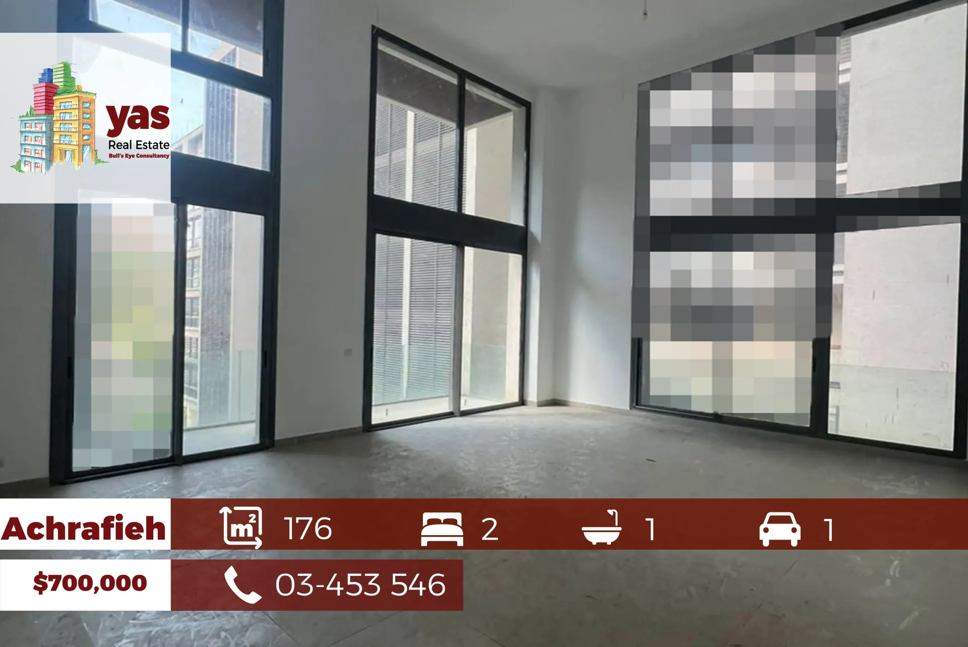Apartment for Sale in Achrafieh - 2 bed, 1 bath