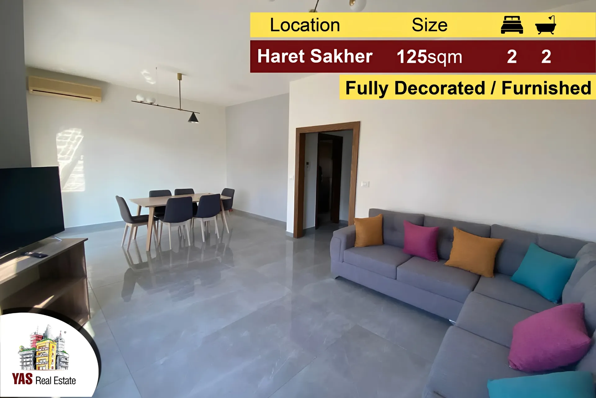 Apartment for Sale in Haret Sakhr - 2 bed, 2 bath