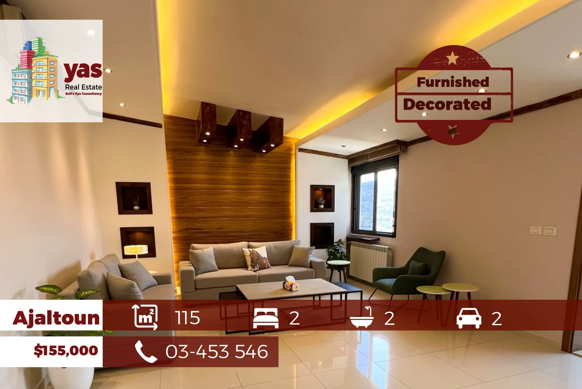 Apartment for Sale in Ajaltoun - 2 bed, 2 bath