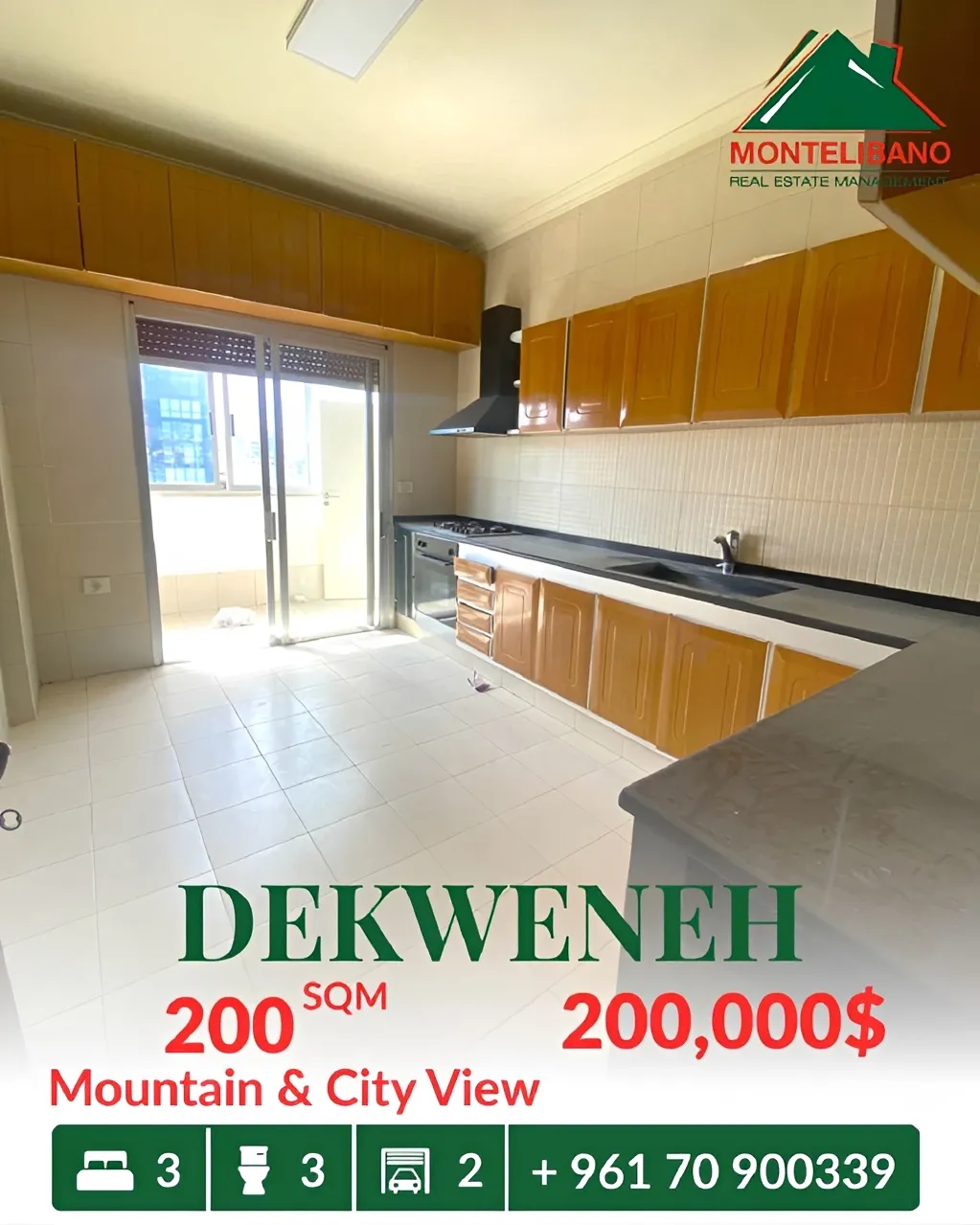 Apartment for sale in Dekwaneh, Lebanon - 3 bed, 3 bath